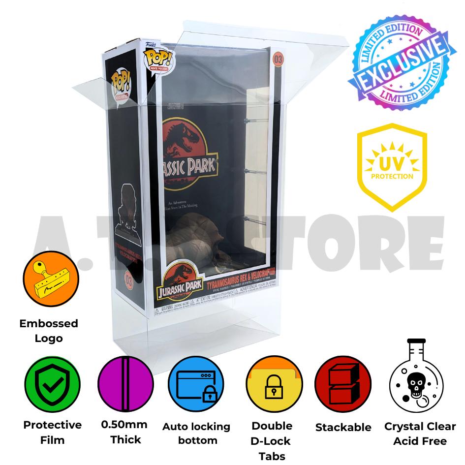 Jurassic Park Tyrannosaurus Rex Velociraptor Pop Protector ATV UV Display Case