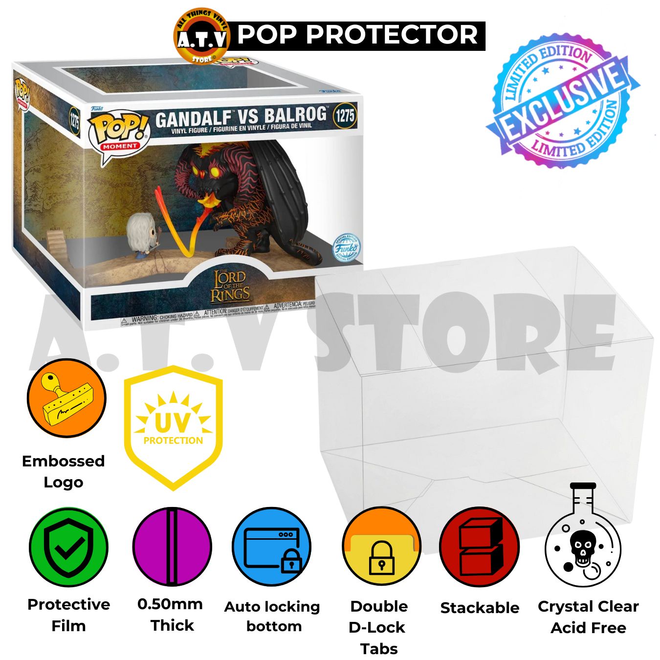 Gandalf vs Balrog 1275 Funko Pop Moment UV Protector ATV Case