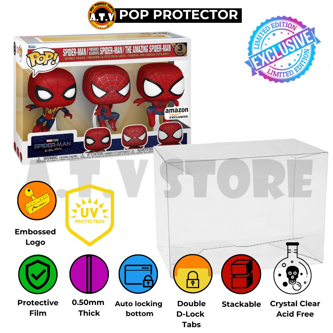 Spider-Man 3 Pack Funko Pop Protector Case ATV