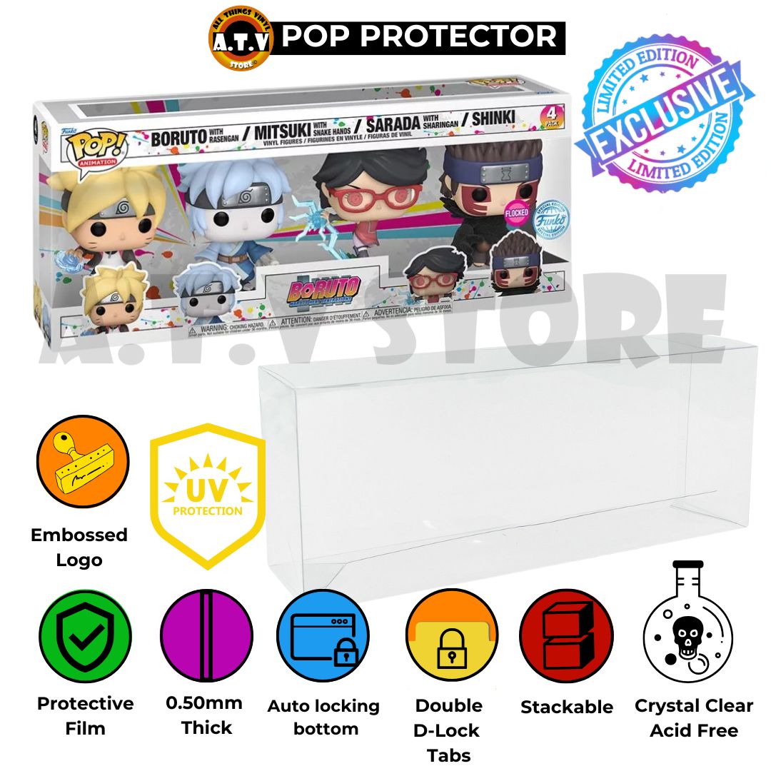 Boruto Funko Pop 4-Pack UV Protector