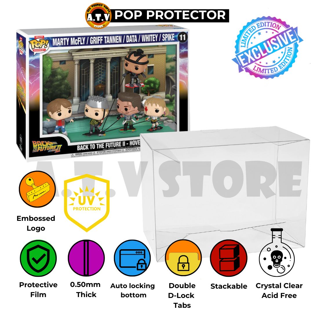 Back to the Future II Hoverboard Chase Deluxe Funko Pop Moment Protector