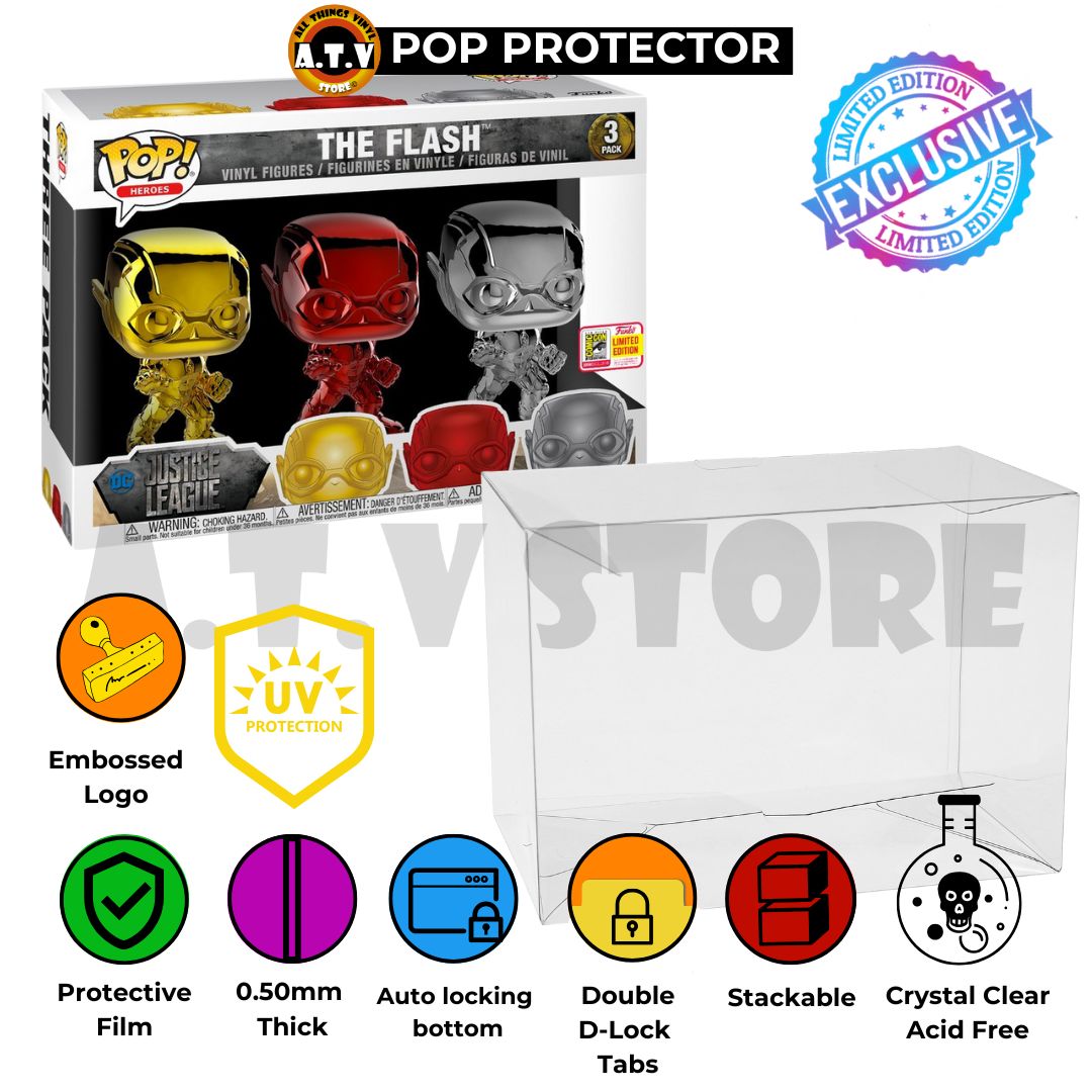 Funko Pop The Flash 3-Pack UV Pop Protector ATV